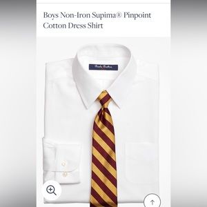 Brooks brothers boys size 6 white dress shirt no-iron